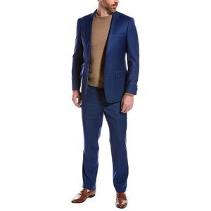 Cavalli Class Mens  2Pc Slim Fit Wool-Blend Suit, Blue
